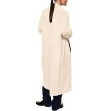 Womens Long Sleeve Maxi Cardigan Open Front Oversized Knitted Sweater Coat Casual Lapel Warm Overcoat With Pockets - 杏色 - 查看 3