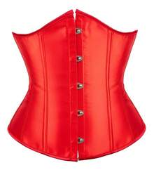 Satin Underbust Corset Waist Slimming Shaping Belt Tightlacing - 紅色 - 查看 1