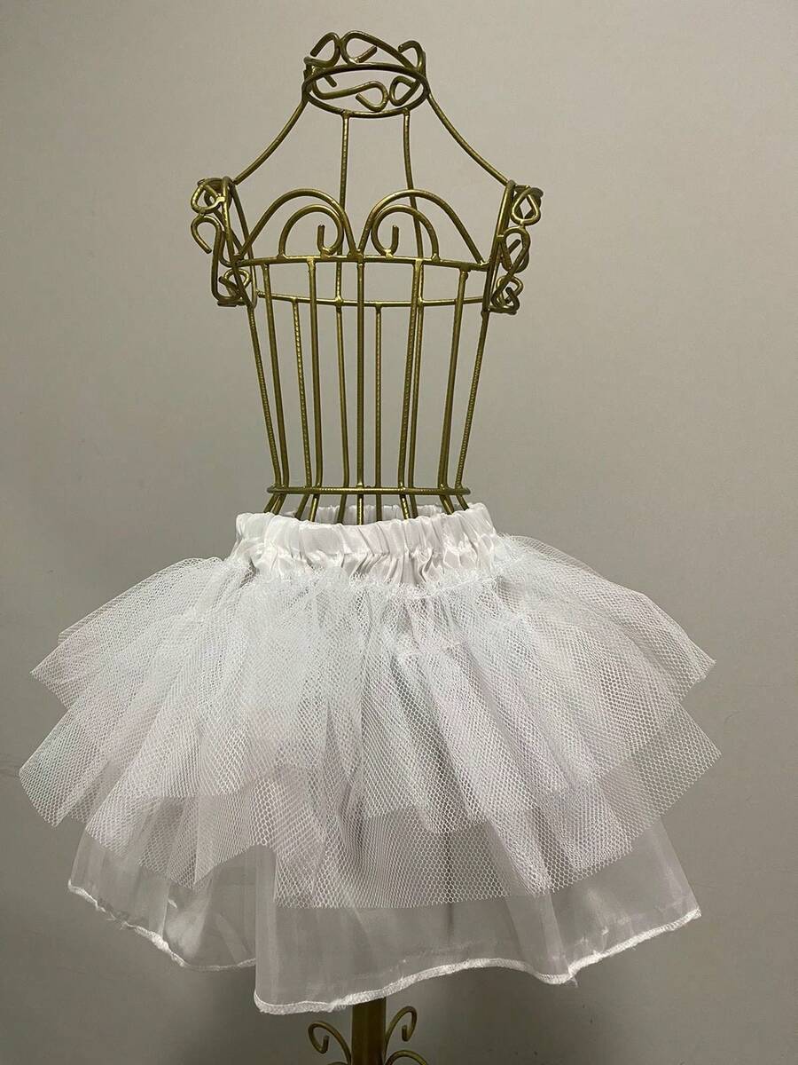 FRAME PETTICOAT FOR GIRL'S DRESS 1 TO 5 YEARS OLD - trắng - Xem 1