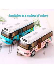 1 Pc School Bus Toys Cars Die Cast Plastic Little Cars City Bus With Sound And Light Up Friction Powered Cars Play Toys Gift For Kids,Back To School - Multicolor - View 4