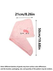 Sanrio 1 Stück Hello Kitty Bademantel Handtuch, süße rosa Korallen Fleece Katze, kann als Haarkappe verwendet werden, saugfähig und weich, ideal als Geburtstagsgeschenk für Freunde (einige Teile können zufällig sein), Duschhandtücher für Schönheitssalon, Hotel, Sport, Zuhause Essentials, Handtuch, Hautpflege
