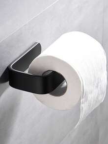 1 pieza Soporte para papel higiénico en forma de U sin taladro - Estantería de almacenamiento minimalista para el baño, dispensador de papel higiénico autoadhesivo, diseño sencillo, material de plástico, fácil de pegar - Multicolor - Ver 5