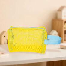 Borsa Tofu minimalista dai colori della dopamina, borsa cosmetica a rete di grande capacità, borsa da viaggio portatile e colorata in rete, borsa per articoli da viaggio per la scuola, le vacanze e il ritorno a scuola, borsa da toilette impermeabile, borsa per il trucco, borsa da toilette per crociere, per donne e uomini