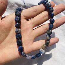 1PC(30-40pcs)Natural Gem Tumble Stone Crystal Bracelet Amethyst Citrine Clear Quartz Green Aventurine Rose Quartz Moonstone Asymmetric Stretch Beads Nuggets Quartz Bracelets Bangles Crystal Wristband For DIY