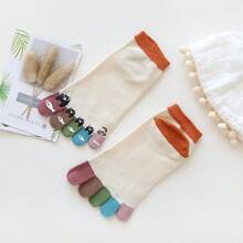 A Set Of Women's Short Tube Personality Cartoon Socks Colorful Toe Separator Five-Toe Socks For Girls - 5 - Xem 9