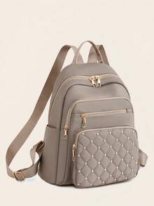 Malist Flower Embroidery Functional Backpack For Women, Business Casual Commuting Travel Backpacks, Cute Multi-Compartment Versatile Computer Daypack, Portable Campus School Bag For Junior High School And College Students, School Backpack, Elementary School, Middle School, High School, Back To School Bags, Waterproof, Lightweight, Classic Casual, Suitable For Teen Girls Women College Students, Teacher, Perfect For Back To School, First Day Of School, Middle School, High School - 灰色 - 查看 12