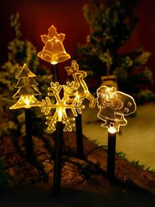 5 Pcak Christmas Solar Acrylic Column Lights, Outdoor Waterproof Solar LED Christmas-Themed Decorative Lights, Featuring A Deer, A Christmas Tree And Snowflake Pattern Design, With 8 Lighting Modes, Suitable For Winter Decoration, Christmas Tree Decoration, Christmas Scene Garden, Driveway, Corridor, Terrace, Fence, Courtyard, Path, Steps Decoration, And Creating A Festive Atmosphere At Christmas Parties, A Beautiful Christmas Gift. Christmas Decoration XMAS Decor Christmas Tree Gift Decor Thanksgiving Wedding Home Decor Home Decor Fall Decor Autumn Decor Birthday Decorations For Gifts Party Supplies Indoor Outdoor Garden Holiday Festival Decor Halloween Decor Wall Decor Halloween Ornaments Christmas Decoration XMAS Decor Christmas Tree Gift Decor Thanksgiving Wedding Home Decor Home Decor Fall Decor Autumn Decor Birthday Decorations For Gifts Party Supplies Indoor Outdoor Garden Holiday Festival Decor Halloween Decor Wall Decor Halloween Ornaments