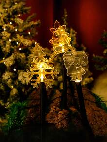 5 Pcak Christmas Solar Acrylic Column Lights, Outdoor Waterproof Solar LED Christmas-Themed Decorative Lights, Featuring A Deer, A Christmas Tree And Snowflake Pattern Design, With 8 Lighting Modes, Suitable For Winter Decoration, Christmas Tree Decoration, Christmas Scene Garden, Driveway, Corridor, Terrace, Fence, Courtyard, Path, Steps Decoration, And Creating A Festive Atmosphere At Christmas Parties, A Beautiful Christmas Gift. Christmas Decoration XMAS Decor Christmas Tree Gift Decor Thanksgiving Wedding Home Decor Home Decor Fall Decor Autumn Decor Birthday Decorations For Gifts Party Supplies Indoor Outdoor Garden Holiday Festival Decor Halloween Decor Wall Decor Halloween Ornaments Christmas Decoration XMAS Decor Christmas Tree Gift Decor Thanksgiving Wedding Home Decor Home Decor Fall Decor Autumn Decor Birthday Decorations For Gifts Party Supplies Indoor Outdoor Garden Holiday Festival Decor Halloween Decor Wall Decor Halloween Ornaments