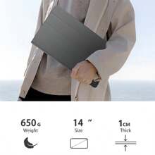 ARWOEIS 14 英寸便携式显示器，1920*1200 分辨率，1500:1 对比度，400 尼特亮度，USB-C 便携式显示器，适用于带盖和扬声器的笔记本电脑，兼容笔记本电脑/PC/手机/Switch