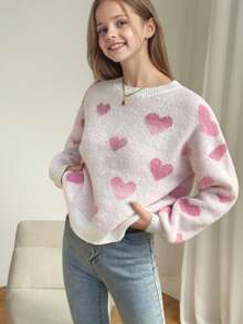 1pc Girls Casual Thick Pullover Sweater, Comfortable & Warm For Autumn/Winter, Soft & Cozy Solid Color Sweater - Perfect For Warm Days And Cold Nights