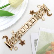 Silbernes Herz-Kreuz Lederarmband, geeignet für Apple Watch 38/40/41/42/44/45mm