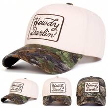 1 pieza Gorra de camionero "Howdy Darlin" para mujer, gorra de béisbol personalizada con bordado de letras, gorra de moda urbana de 5 paneles, sombrero casual para protección solar al aire libre, adecuado para primavera, otoño, viajes, playa - Multicolor - Ver 6