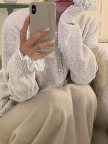 2025秋冬长袖优雅别致系腰开衫