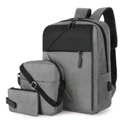 Mochila De Carga Usb Para Exteriores De 3 Piezas Para Hombre