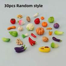 50 件/30 件/20 件/10 件/5 件迷你逼真蔬菜雕像，创意微型蔬菜，可用于娃娃屋装饰、微景观、微型超市道具、玩具食品道具、摄影道具 - 彩色 - 查看 17