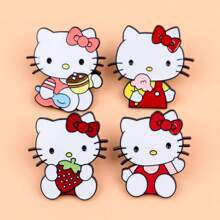 Sanrio 4pcs/Set Cute Enamel Pin Lapel Pins Badges On Backpack Women's Brooch Clothes Gift Jewelry Fashion Accessories