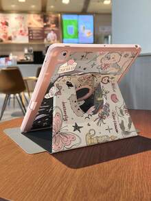 1pc Dual-Sided High-Definition Cartoon Sweetheart Cat Pattern Tablet Protective Case, Suitable For IPad 10/9/11 2025, Transparent Acrylic Back Cover, 2026 New Version, Auto Wake/Sleep, Multi-Angle Stand With Pen Slot, Essential For Office & Study, Non-Magnetic Protective Case, 2026 New Year Gift. - Dusty Pink - View 7