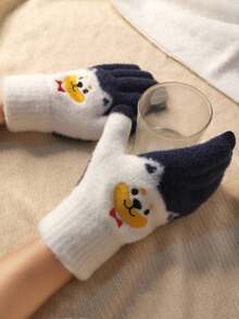 Damskie rękawiczki dzianinowe, śliczne, grube, ciepłe rękawiczki dzianinowe dla uczniów, odpowiednie do aktywności na świeżym powietrzu, takich jak jazda na rowerze czy wędrówki zimą