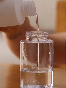 1pc Transparent Nail Polish Remover Bottle With Air Pump, Push-Down Lockable Dispenser, Portable Makeup Remover Storage Bottle, Cosmetic Organizer, White - Travel Accessory - Multicolor - View 5