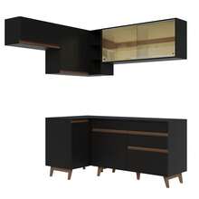 Madesa Gabinete Integral Esquinero 332cm Reims Negro 03 - Negro - Ver 9