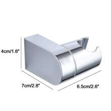 1pc Universal Hand Shower Head Holder Adjustable Full Plating Shower Rail Head Holder Bathroom Bracket Stable Rotation Bathroom Accessories Bathroom Tools - Silver - View 4