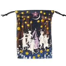 Double-Sided Kitten Print Polyester Tarot Card Pouch (18x13cm), Drawstring Storage Bag For Cards, Crystals & Holiday Gifts