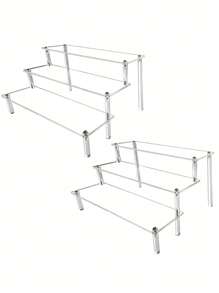 1pc Acrylic Riser Display Stand, Transparent Display Riser Stand Cologne Storage Rack Acrylic Shelf 3 Tiers 2 Tiers 1 Tier Shelf Suitable For Cupcake Food Dessert Stand Perfume Series Cosmetics