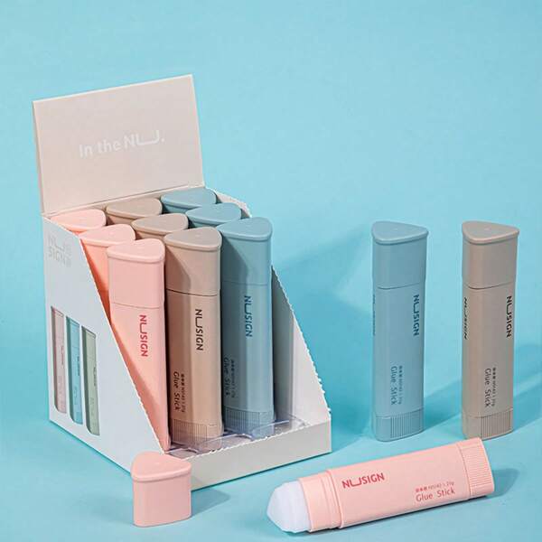 1 pieza/3 piezas/24 piezas Barras de pegamento sólido, pegamento sólido para estudiantes, artículos de oficina, herramienta adhesiva simple y práctica