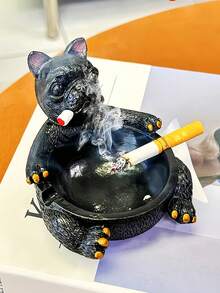 1pc Resin Multi-Color Ashtray Creative Personalized Home Living Room Anti-Flying Ash Dustproof Cute Dog Office Anti-Smell Ashtray