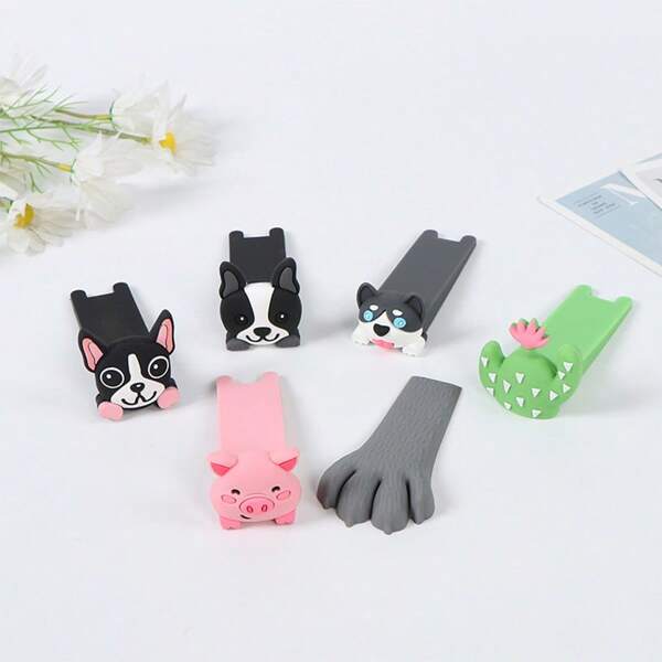 Creative Cartoon Animal Door Stopper, PVC Plastic Doorstop, Non-Slip Handheld Door Holder, Mixed Color, With Prevents Pinching And Slamming For Home And Office Use, Childproofing Essentials | Decorative Doorstop | Durable Door Grip,For School Supplies,Back To School