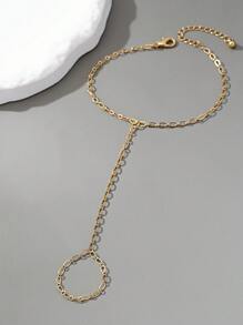 1pc Simple Personalized Beaded Chain Linked Finger Hand Chain