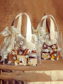 20 قطعة/مجموعة أكياس هدايا شفافة مطبوعة بطبعات زهرية، أكياس تسوق للهدايا، أكياس هدايا شفافة مقاومة للماء، أكياس هدايا شفافة صغيرة، أكياس هدايا شفافة، أكياس تغليف هدايا خريفية، مناسبة للأعراس والحفلات وأعياد الميلاد والتسوق والعطلات وديكور المنزل البسيط، أكياس هدايا بمقابض شفافة، أكياس هدايا زفاف شفافة، أكياس هدايا جماعية، لوازم حفلات العطلات، هدايا عيد الفصح، هدايا عيد الميلاد (الشريط غير مشمول)