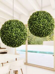 1 个人造米兰草球，绿色装饰，两种尺寸可选，人造植物，易于移除，易于护理，花园装饰，学校宿舍办公室装饰，户外派对活动节日生日派对装饰，婚礼季节