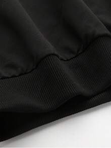 少女蝴蝶结豹纹蝴蝶结印花图案休闲圆领运动衫，秋冬季节，适合日常穿着、派对、学校、参加音乐节、度假、通勤 - 黑色 - 查看 7