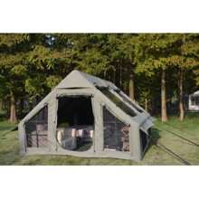 8-Personen Luftzelt mit Luftpumpe, Allwetter-Blow-Up-Zelt mit Privatschieber, Schnellaufbau-Familienzelt für Glamping, Wandern, Angeln und Garten