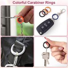 7 pezzi Anelli a molla rotondi da 24 mm, moschettoni metallici colorati, fibbie a scatto per fai da te, accessori per borse, portachiavi, borse a mano, portachiavi, accessori per auto, accessori goth carini per Ognissanti, idee regalo per la Festa dell'Insegnante, accessori per borse, cordini con porta badge, accessori per auto, ciondoli per borse - Tagli Unica - Visualizzare 6