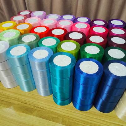 4cm Satin Ribbon Flowers Gift Packaging, Handmade Rose Flower Petals For Floral Bouquet, Suitable For Wedding, Party, Holiday Decoration