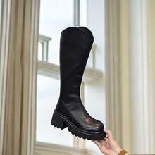 Botas altas para mujer - Marrón extra ancho - Ver 4