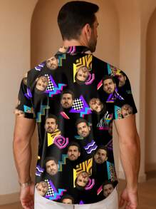 Customized Shirt, Personalized Shirt With Custom Design Of Male/Female Portrait, Family Members, Pets, Cartoon, Holiday Themed, Fun Shirt - Multicolor - View 2