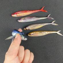 Avlcoaky 5件/套 12厘米 软塑料鱼饵 鲨鱼形游泳饵