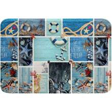 海岸海洋浴室地毯海滩主题浴室垫，海洋动物印花淋浴地毯，海星螃蟹拖鞋浴室地毯房间和家居装饰防滑橡胶背衬地毯适用于淋浴浴缸卧室 - 24 英寸 X 16 英寸，30 英寸 X 18 英寸入口装饰 - Multi 18 - 查看 2