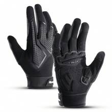 Kyncilor Long Finger Non-Slip Shock-Absorbing Cycling Gloves Spring And Summer Men'S Breathable Sunscreen Touch Screen Riding Gloves - Black - View 2