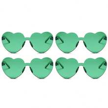 8 pares de gafas con forma de corazón, gafas sin montura de colores brillantes con forma de corazón para fiestas y disfraz para mujeres, en colores neón, forma de corazón, estilo hippie, vintage, de colores mágicos, para fiestas, gafas con forma de corazón de colores claros