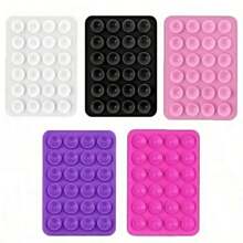 4pcs/Set Silicone Suction Cup Phone Holder, Waterproof Sticky Base Fit Most Phones, Selfie Video Universal Finger Grip, Black/White/Purple/Orange Colors; 2pcs/Set Black-Pink/White Colors