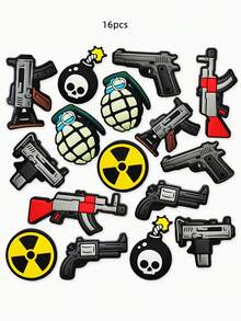 New Cartoon Gun Shaped DIY Slipper Accessories, Men Shoes Buckle Decorative Accessories - Multicolor - View 2