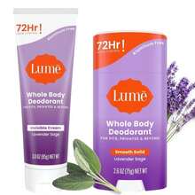 Lume Whole Body Deodorant - Invisible Cream Tube And Solid Stick - 72 Hour Odor Control - Aluminum Free, Baking Soda Free, Skin Loving - 30 Ounce Tube And 26 Ounce Solid Stick Bundle (Vanilla Bliss) - Cây xô thơm hoa oải hương - Xem 1