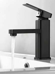 这款现代黑色塑料单把手面盆龙头采用方形单孔设计，可混合冷热水。它由耐用的ABS塑料制成，表面为哑光黑色，并配有G1/2螺纹连接。 - 彩色 - 查看 10