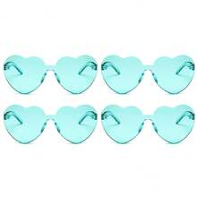 8 pares de gafas con forma de corazón, gafas sin montura de colores brillantes con forma de corazón para fiestas y disfraz para mujeres, en colores neón, forma de corazón, estilo hippie, vintage, de colores mágicos, para fiestas, gafas con forma de corazón de colores claros