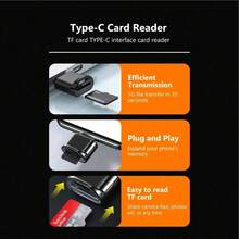 TF卡讀卡機 USB-C轉SD卡讀卡器轉接頭 鋁合金轉換器,黑銀色組,相容於 17/16/15 Pro Max Plus,轉接頭 - 彩色 - 查看 8