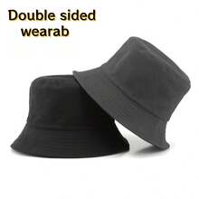 Custom Logo Versatile All-Match Solid Color Bucket Hat, Unisex Outdoor Summer Sun Protection Hat, Foldable - A - View 27